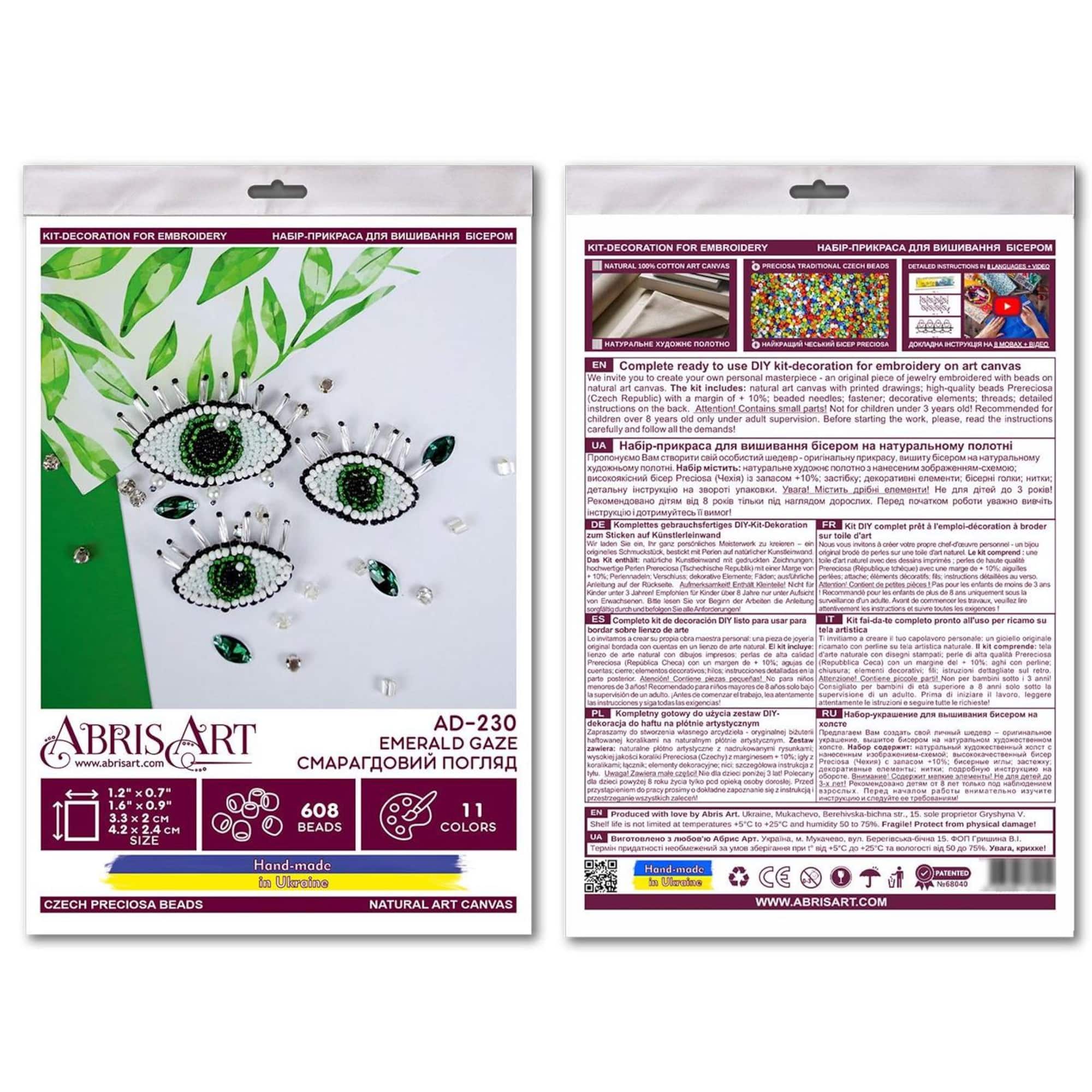 Abris Art Emerald Gaze Bead Embroidery Decoration Kit